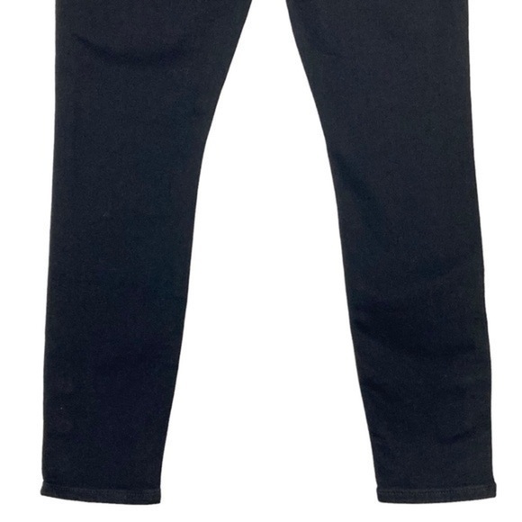 Loft Jeans Women Size 25 Black Dark Wash Denim Slim Pocket Skinny Button Hem New - Picture 8 of 13